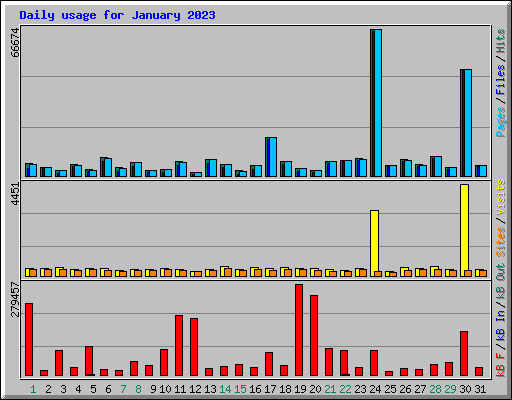 Daily usage for January 2023