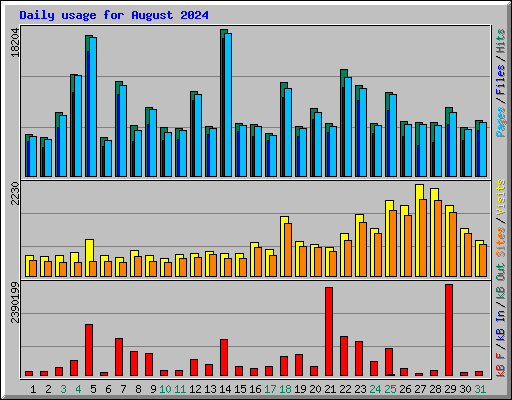 Daily usage for August 2024
